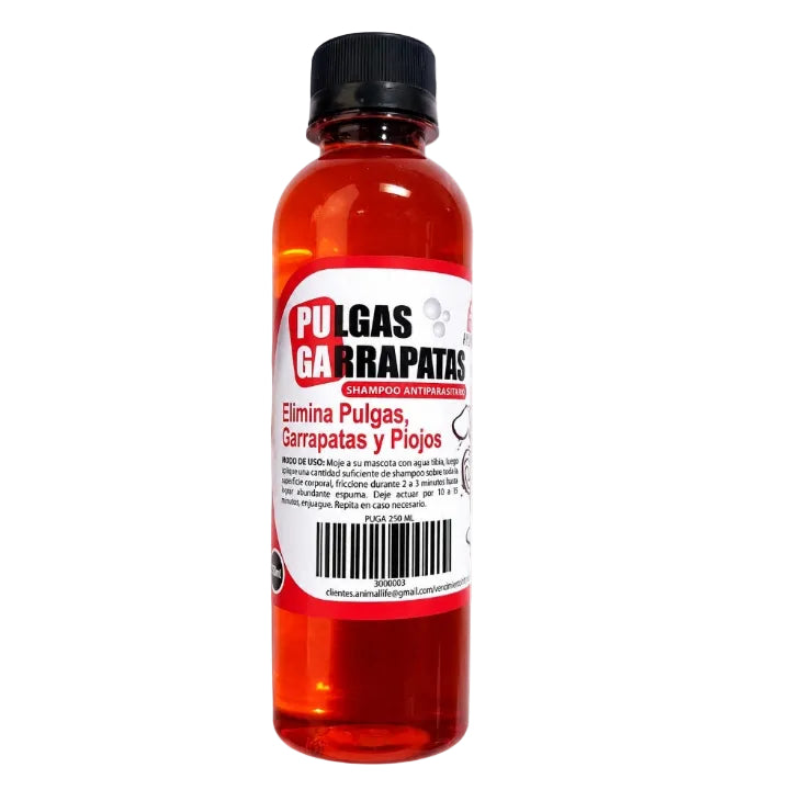 Shampoo antipulgas, garrapatas y piojos